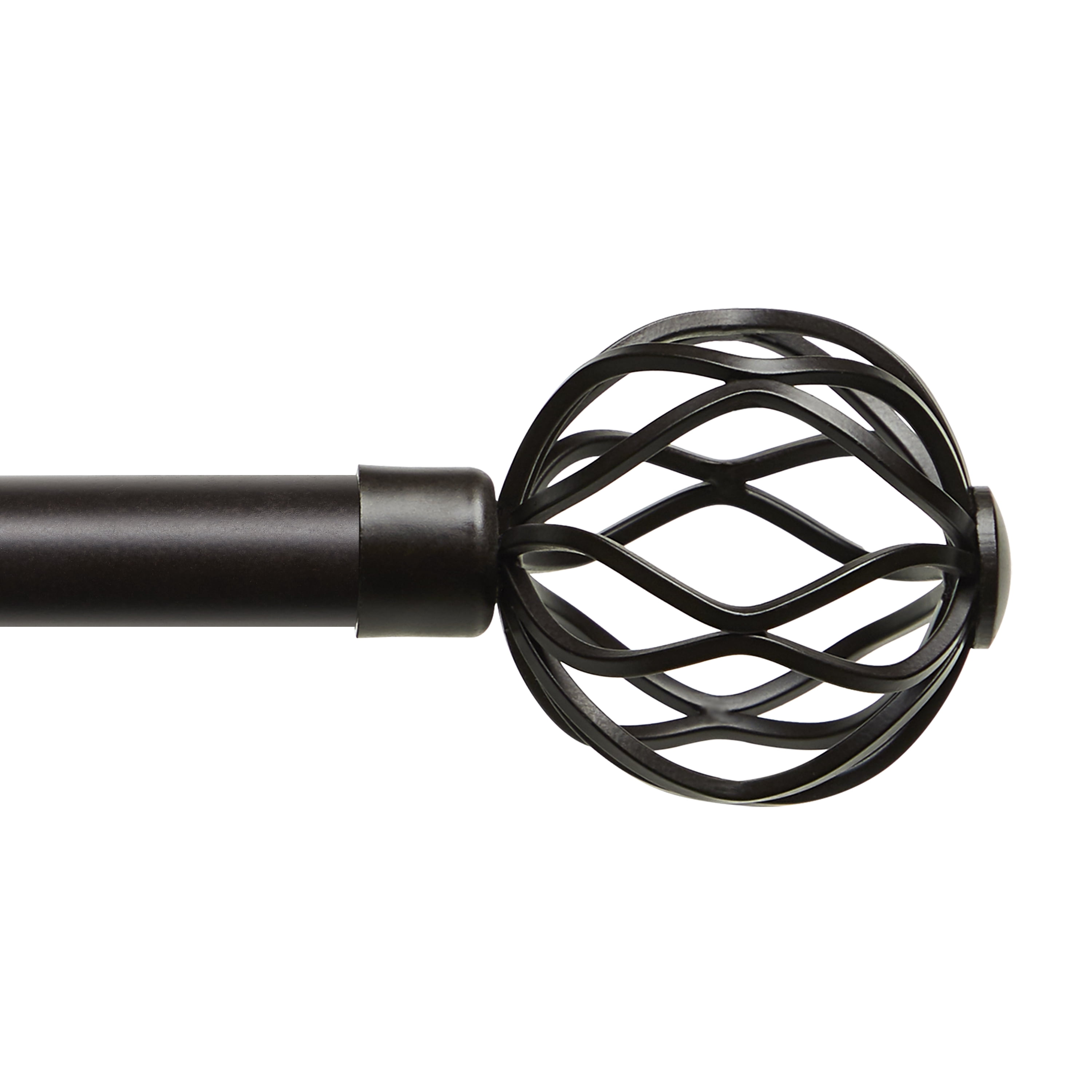 Exclusive Home Ogee 1" Curtain Rod and Finial Set, Matte Bronze, Adjustable 36"-72"