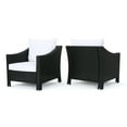 thumbnail image 4 of Gregory Outdoor Wicker Club Chairs with Cushions, Set of 2, Black, White, 4 of 7
