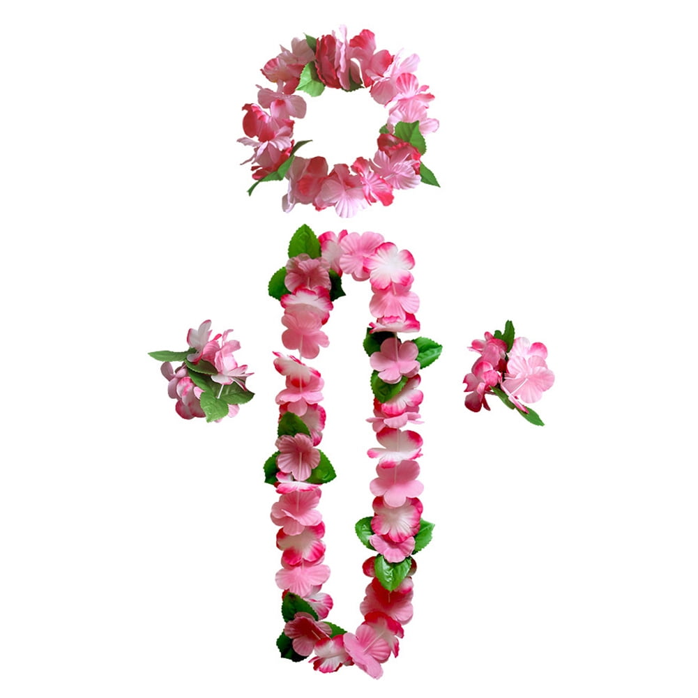 HEQU:9117 - Hawaiian Flower Wreath,4Pcs Set Hawaiian Flower Garland