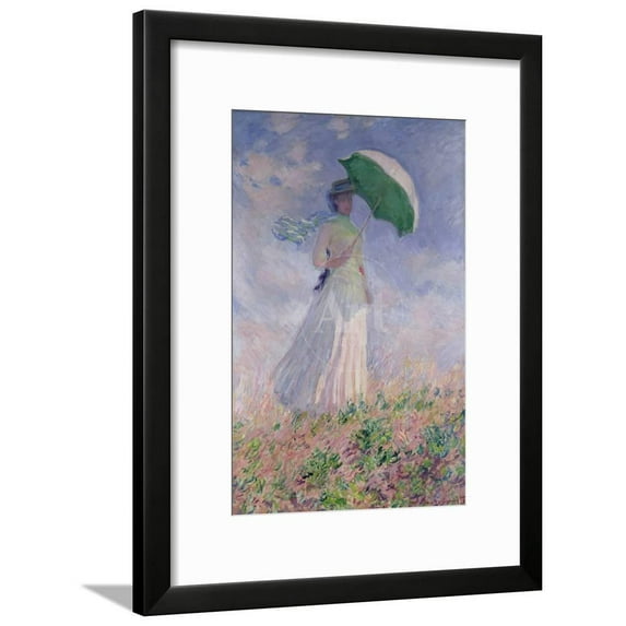 Woman with a Parasol Turned to the Right, 1886, Figurative Framed Art Print Wall Art by Claude Monet Sold by Art.Com