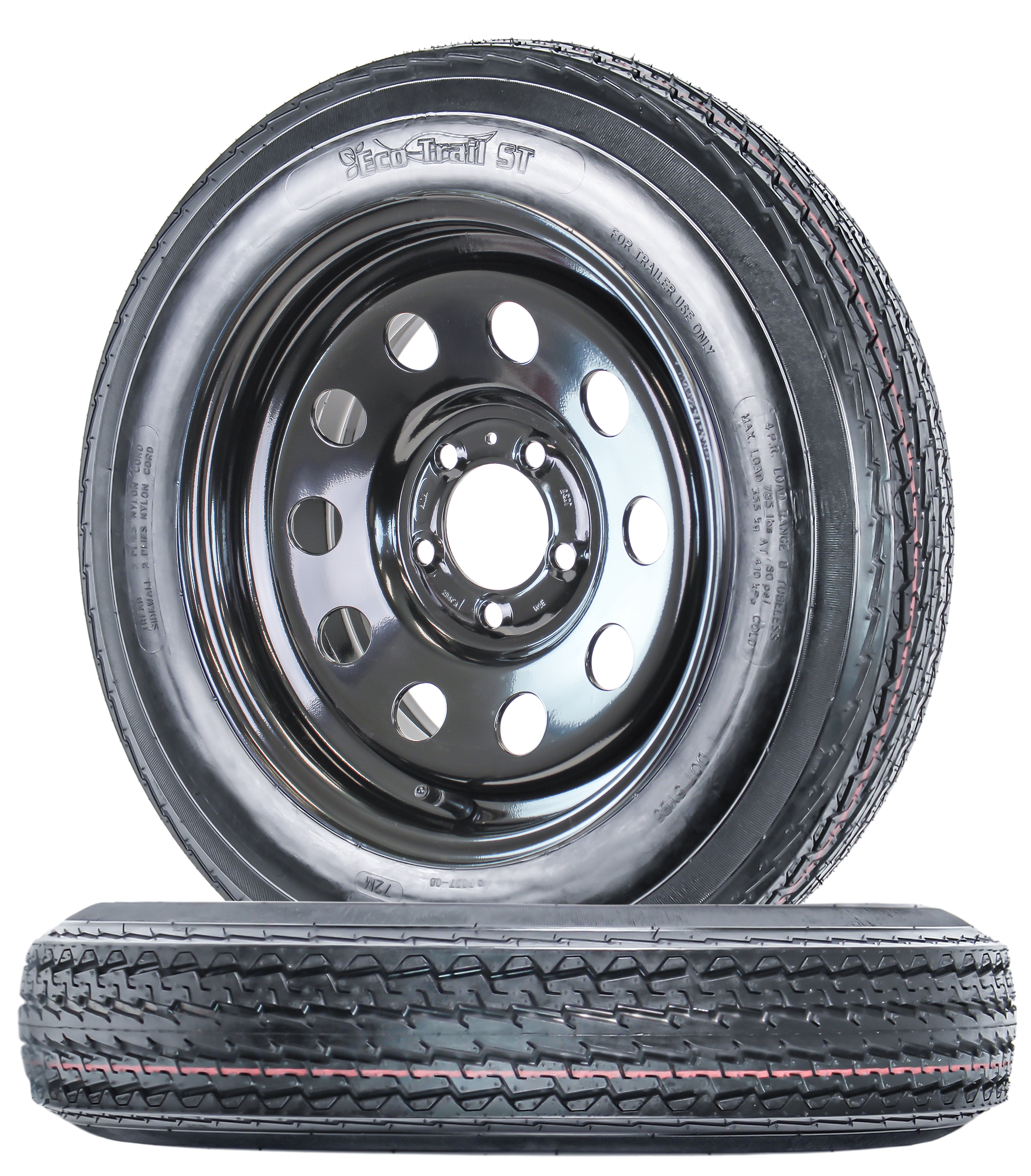 eCustomrim, Radial Trailer Tire, ST145/R12 145/R12, 2-Pack 