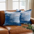 thumbnail image 3 of Abstract Mottled Texture Throw Pillow Cover White Blue Gradient Cotton Linen Cushion Cover Throw Pillow Case with Invisible Zipper for Couch Sofa Bed Chair Car 20x20 Inch, 3 of 9