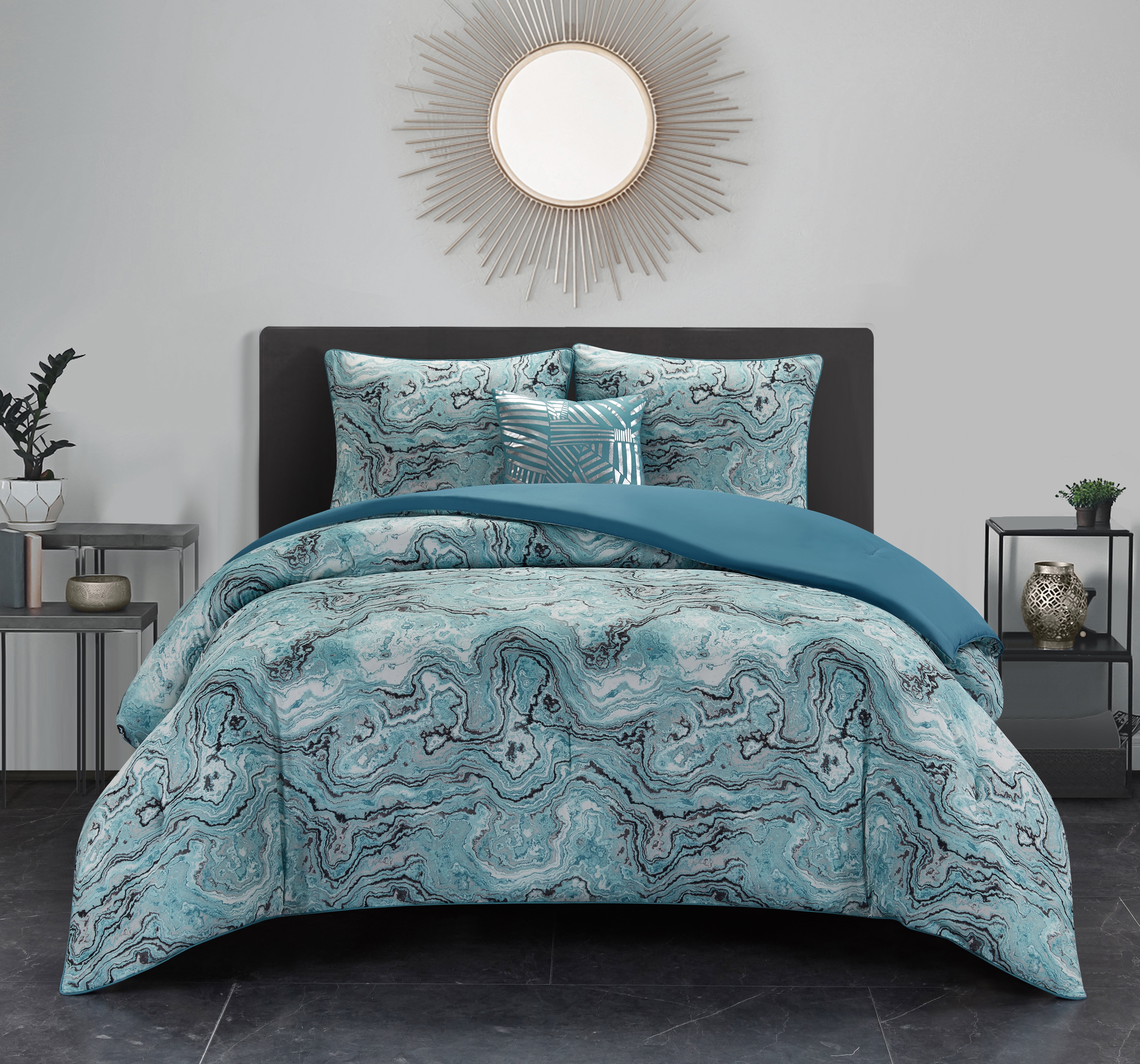 Lanco Sky Swirl Bedding Comforter Set, Duvets For Queen Size Beds