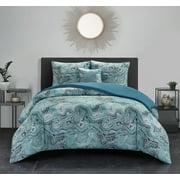 Lanco Sky Swirl Bedding Comforter Set Blue, Bed Size Full Queen 100% Polyester
