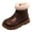 Brown, variant on Quealent Fluffy Boots for Little Kids/Big Kids Zipper Fuzzy Warm Winter Short Boots with Furry Faux Furry Lining Bootie Shoes Brown for Size 11.5
