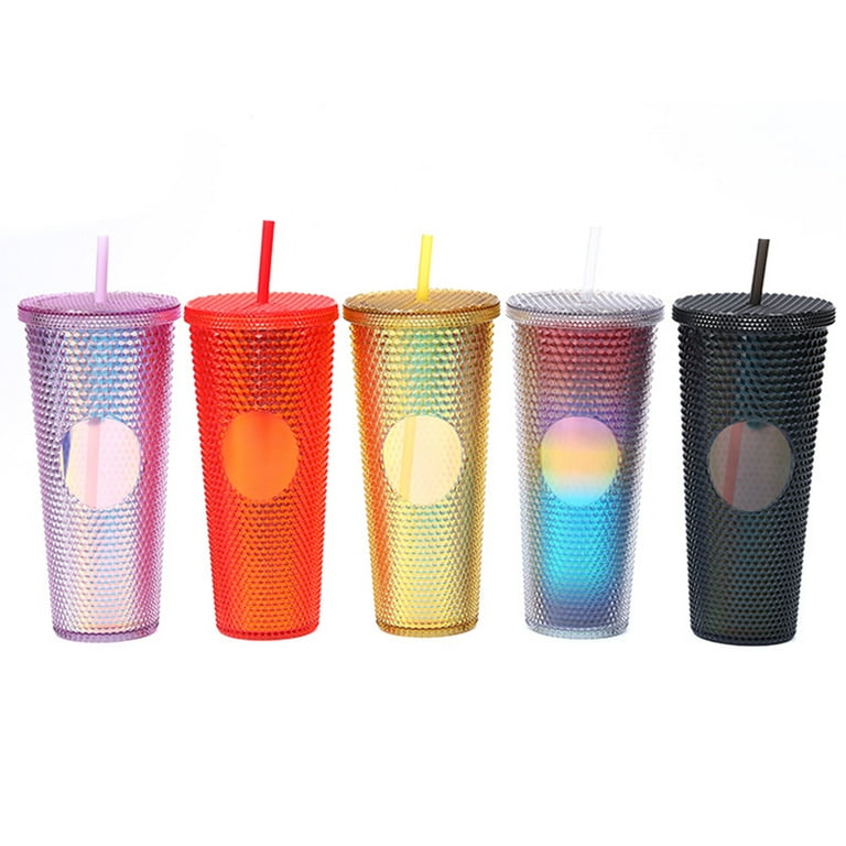 Smoothie Cup with Straw and Lid, Duslogis 24oz Iced Coffee Cup