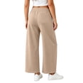 thumbnail image 4 of Nfurl Womens Barrel Sweatpants Elastic Waist Baggy Sweatpant with Pockets Wide Leg Pants Casual Sweat Pants Trousers for Going Out Workout Yoga Khaki,S, 4 of 9