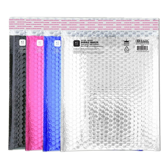 BAZIC 8.5" x 11.25" (#2) Metallic Bubble Mailers