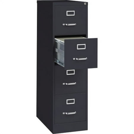 UPC: 0035255606509 | Lorell Vertical File 15  x 25  x 52  – 4 x Drawers for File – Letter  Black  Steel