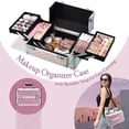 thumbnail image 4 of Rolling Makeup Train Case Yueieoun 3 en 1 con ruedas, color rosa, 4 of 7