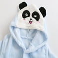 thumbnail image 4 of LYMAYTER Kids Flannel Robe Toddlers Cute Animal Hooded Bathrobe Boys Girls Soft Cozy Homewear 1-12 Years, 4 of 7