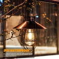 thumbnail image 3 of Linterna solar colgante con gancho, luz solar LED vintage con blanco cálido, jaula de acero, linterna solar impermeable para jardín, patio, cerca, decoración - bronce Ormromra GX-455, 3 of 7