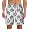 thumbnail image 2 of Picia Black Squirrel pattern Mens Swim Trunks with Compression Liner Stretch Beach Shorts Quick Dry with Zipper Pockets No-Chafing Board Shorts-Large, 2 of 9