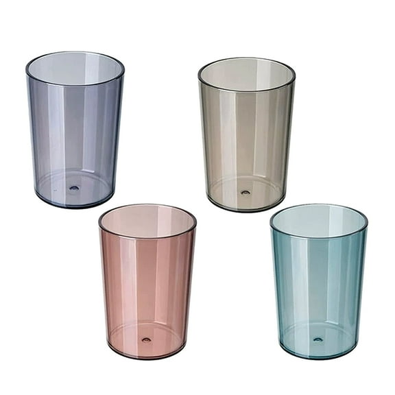 GoXteam 4 pieces Bathroom Tumbler, Unbreakable Dishwasher, Safe Drink cup, Plastic cup 10 ounces (Gray, Blue, Pink, Purple)