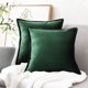 thumbnail image 2 of Funda de cojín decorativa de terciopelo navideño para sofá y cama, 2 piezas, verde oscuro, funda de almohada, fundas de cojín, decoración del hogar, 45 x 45 cm JFHHH pequeña, 2 of 4