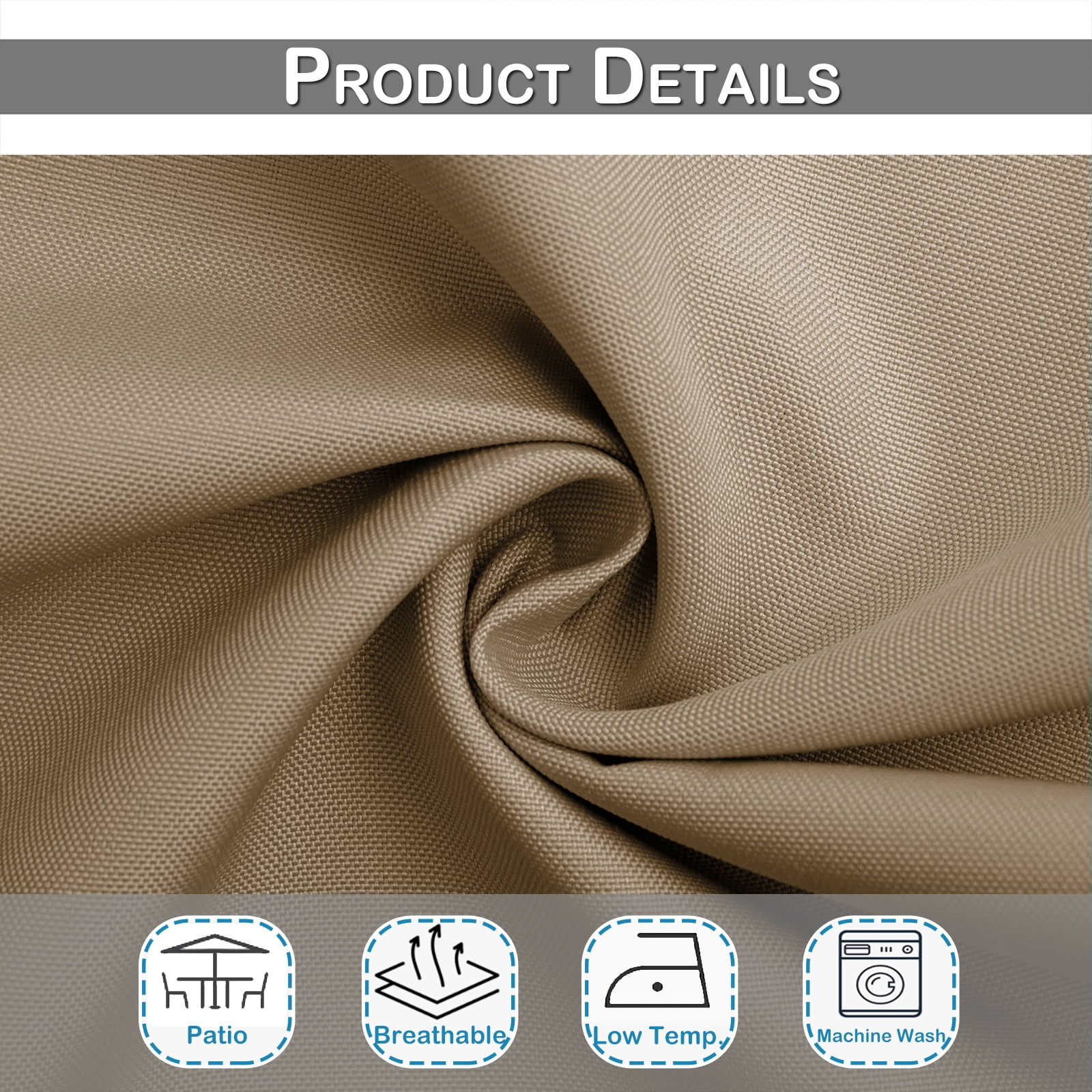 BTTO Outdoor Curtains for Patio Waterproof, Insulated Heat Light Blocking Drapes, Fade Resistant Thick Curtain for Balcony Lawn Garden, 1 Panel