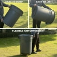 thumbnail image 5 of 32 Gallon Outdoor Trash Can with Lid and Wheel, Rolling Trash Can with Removable Wheels, Commercial Trash Cans, Outdoor Garbage Can for Kitchen, Garage, Backyard and Patio（2 Pack）, 5 of 9