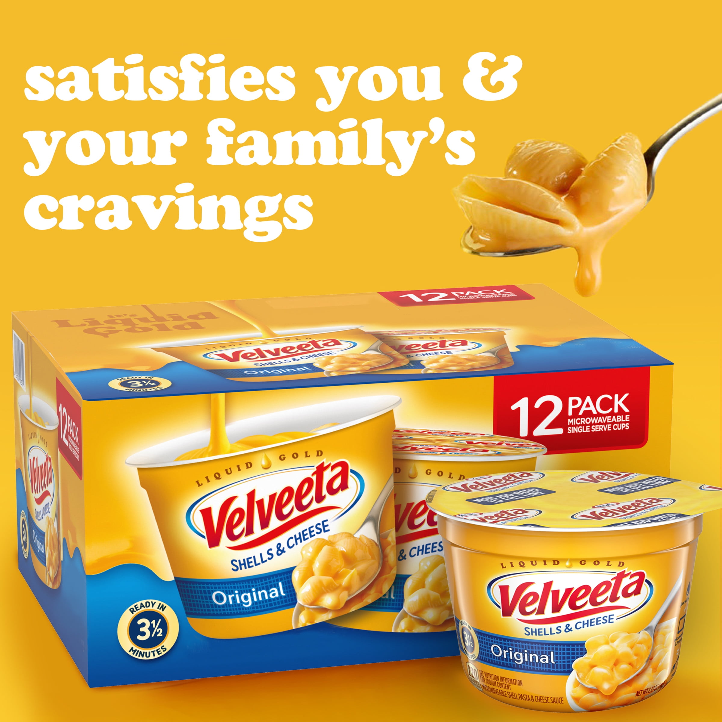 (12 Pack) Velveeta Shells Pasta & Cheese Sauce, 2.39 oz Cups