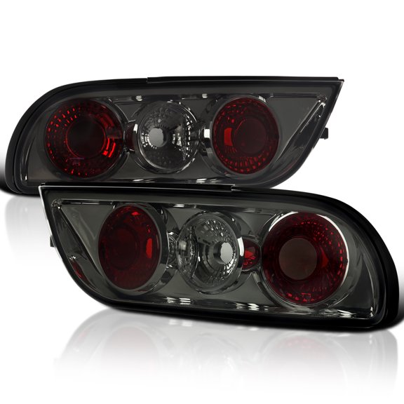 Spec-D Tuning Smoke Lens Tail Lights Compatible with 1989-1994 Nissan 240SX S13 Hatchback, Left Right Pair Assembly