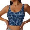 thumbnail image 1 of Fotbe Sea Turtle Sujetador Deportivo Largo sin Aros para Mujer con Almohadillas y Soporte Medio, Transpirable y Absorbente, Camiseta Tipo Chaleco o Tank Top-Large, 1 of 8