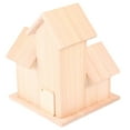 thumbnail image 5 of Three Rooms Wood Bird Nest Entrance House for Garden Birds Supplies 2pcs Creative Birds Bed Set, 5 of 7