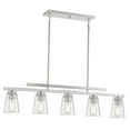 thumbnail image 3 of Satin Nickel Five Light Linear Chandelier from the Calhoun Collection, 3 of 5