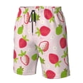 thumbnail image 6 of Uemuo Hand Drawn Strawberry Pattern Men's Swim Trunks Hawaiian Beach Bathing Suit Swimsuits Beach Quick-Dry Shorts with Pockets-Medium, 6 of 9