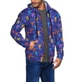 thumbnail image 2 of Zufioo Ice Hockey Players With Puck Print Men's Hooded Cardigan, Zip-up Long-Sleeved Sweatshirt Jacket Sportswear-Small, 2 of 5