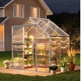 thumbnail image 2 of 6x4 FT Greenhouse Kit for Outdoors – Durable Aluminum Frame, Sliding Lockable Door, Adjustable Roof Vent, Gutter System, Easy Assembly–Original Color, 2 of 9