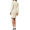 thumbnail image 3 of INSPIRE CHIC 2 Pieces Suit Set Business Set for Women's Work Long Sleeve Notched Lapel Formal Skirt Suit S Khaki, 3 of 6