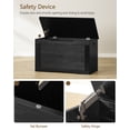 thumbnail image 3 of TEENFON Storage Bench, 29” Retro Wooden Storage Chest with U-Shaped Cut-Out Pull, Safety Hinge, Easy Assembly for Toy Box Organizer, 3 of 7