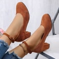 thumbnail image 5 of Oofos Sandals for Women Women's Fashionable And Versatile Plus-Size Round Toe Mid-Heel Low-Cut Shoes Spring And Summer Style Trendy And Comfortable Sandals Brown 42, 5 of 9