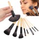 thumbnail image 4 of Juego de brochas de maquillaje de 24 uds, cepillo de pelo de nailon suave con mango de madera con Kit de bolsa Likrtyny Cuidado Belleza, 4 of 9