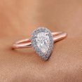 thumbnail image 2 of solitaire jewels 1.3CT Pear Moissanite Halo Engagement Ring For Women, 14K Rose Gold, 2 of 8