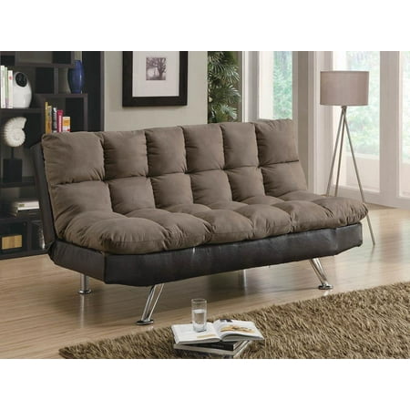 Casual Overstuffed Brown Sofa/Couch Bed