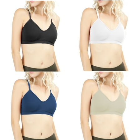 Popular Women's Seamless Regular or Racerback V-Neck Padded Wire Free Bra