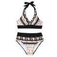 thumbnail image 2 of Acyse 2025 Womens Bikinis Clearance Juniors Fashion Ruffle Conservative Piece Swimsuit Chest Hollow Colorblocking Backless Swimsuit, 2 of 4