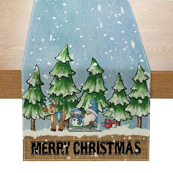 Holly Christmas Table Runner, Seasonal Winter Christmas Poinsettia Holiday Kitchen Dining Table Decoration for Indoor Outdoor Home Party Decor 13 x 72 Inch