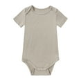 thumbnail image 3 of Kiijoy Girls Short Sleeved Solid Romper Cotton Bodysuit, Sizes 0-24M, 3 of 3