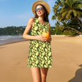 thumbnail image 3 of Defioc Avocado Pattern Women's Summer Dresses 2025 Beach Casual Sleeveless Tank Loose Sundress Beach Vacation Clothes with Pocket -Medium, 3 of 7