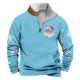 thumbnail image 1 of Sudadera sin capucha para hombre, de invierno, con cuello alto, cremallera, estampado navideño, jersey de manga larga, sudadera con capucha, blusa de poliéster para hombre, 1 of 2