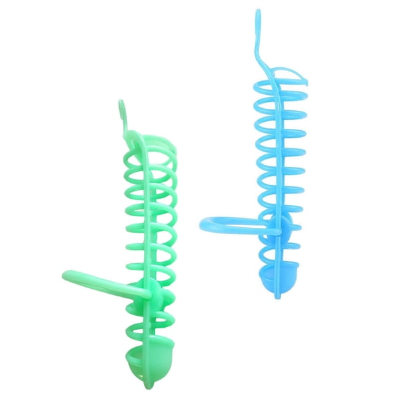 WASHWEPE 2Set Parrot Foraging Basket Blue Plastic for Pet Birds Feeding 9.82X3.73X1.97in