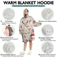 thumbnail image 5 of Wearable Oversized Blanket,Beige Christmas Santa and Reindeer Pattern Wearable Blanket Hoodie for Adults,Cozy Hooded Blankets with Super Pockets,Super Warm Fuzzy Pullover for Women & Men, 5 of 6