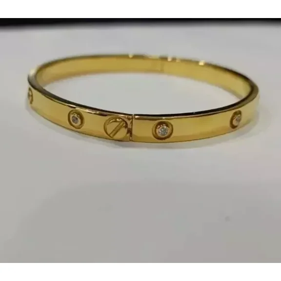 4Ct Round Cut Lab Created Diamond Women' Bangle Bracelet 14K Yellow Gold Plated