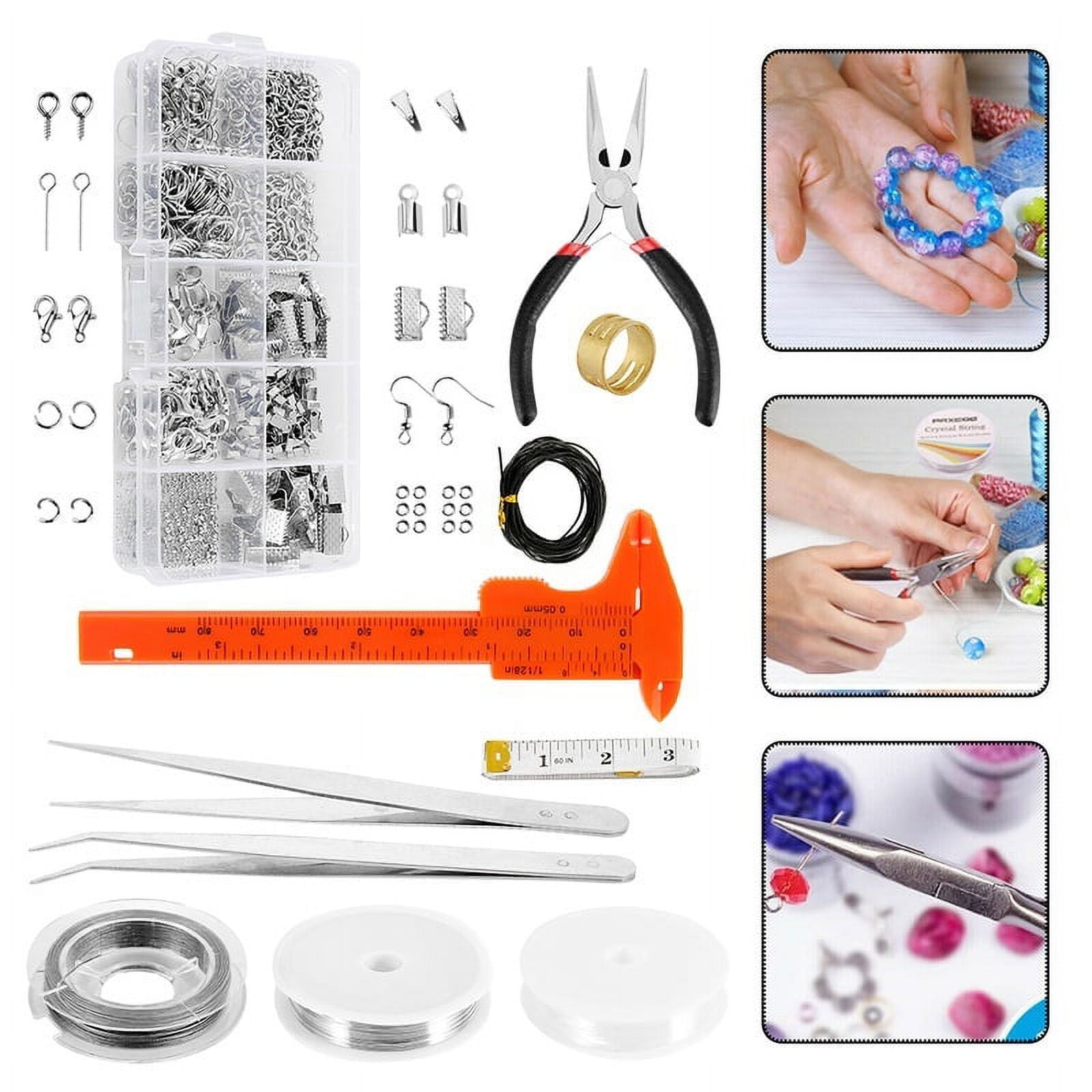 MANNYA 1960 Pieces Jewelry Making Supplies Kit with Beads Findings  Jewellery Pliers Beading Wire for DIY Necklace 