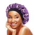 thumbnail image 4 of 2025 Spring Sales! HairCare, 2022 Printed Elastic Headband Satin Hat Nightcap Women's Beauty Salon Sleep Single Layer Nightcap by MuseCraft Cosmetics, 4 of 7