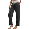 thumbnail image 4 of MeetoTime Pantalon de Jogging Large Taille Haute pour Femmes Décontracté à Cordon de Serrage Color Block avec Poches, 4 of 8