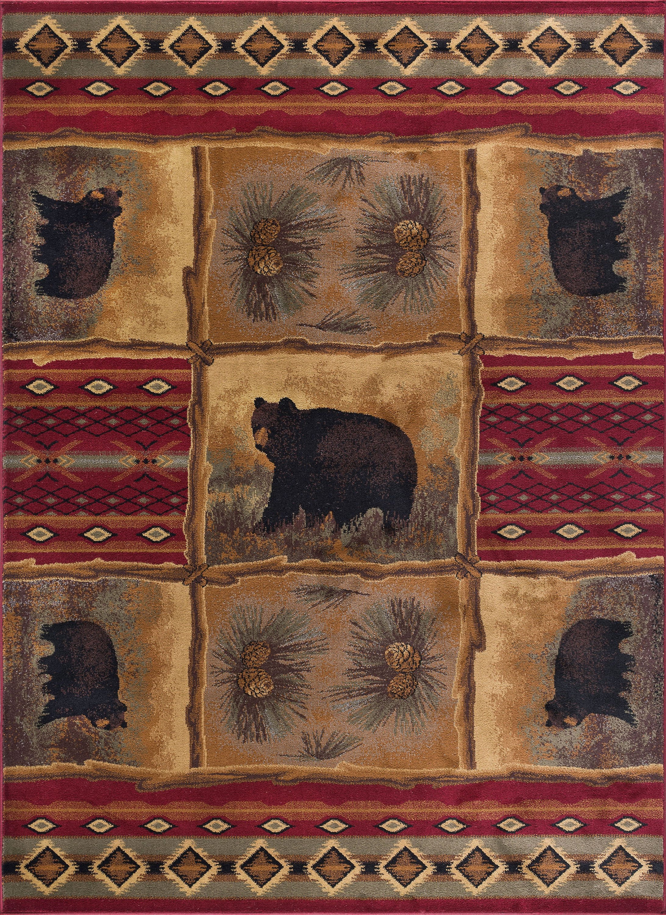 Nature Novelty 9' x 12' Red and Beige Polypropylene Indoor Area Rug