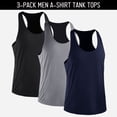 thumbnail image 4 of Paquete de 3 camisetas sin mangas para hombre de secado rápido deporte gimnasio entrenamiento fitness, 4 of 8