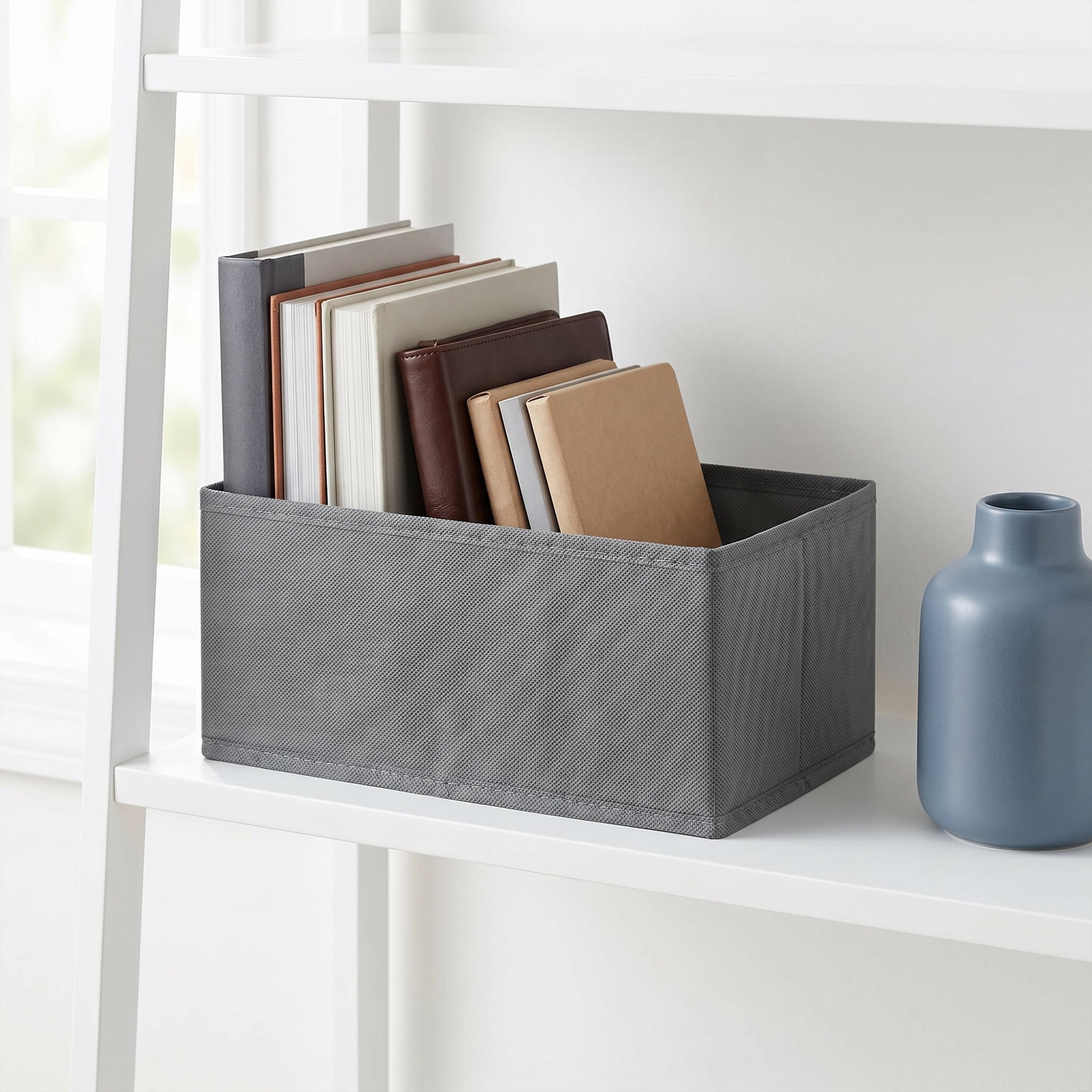 Unique Bargains Storage Bin with Zipper for Organizing Clothes Gray 11" x 5.5" x 4.7"